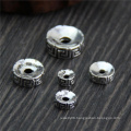 925 Sterling Silver vintage flat round spacer Beads for jewelry making